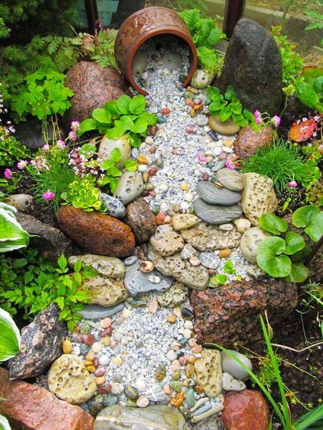 Terra Cotta Water Spill Garden