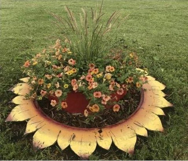 Painted Tire Planters From Trash