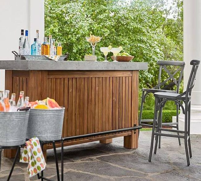 Concrete And Wood Outdoor Bar