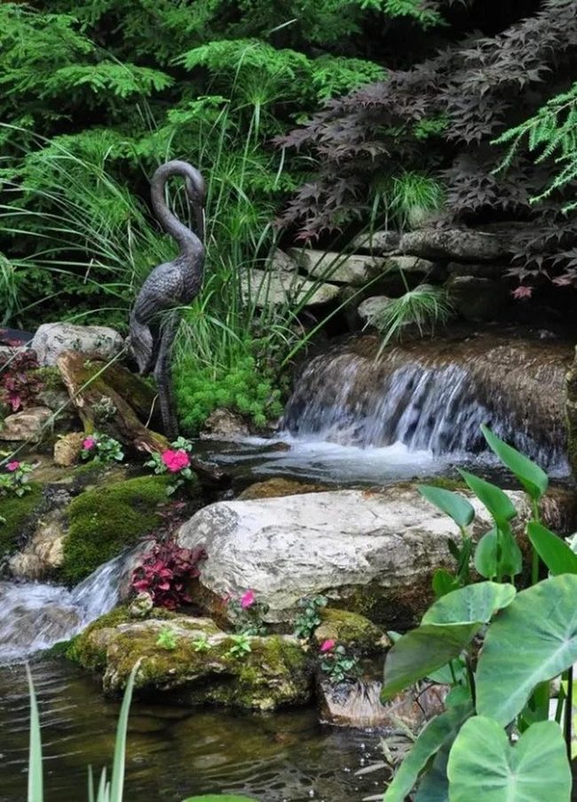 Waterfall Moss Stone Garden