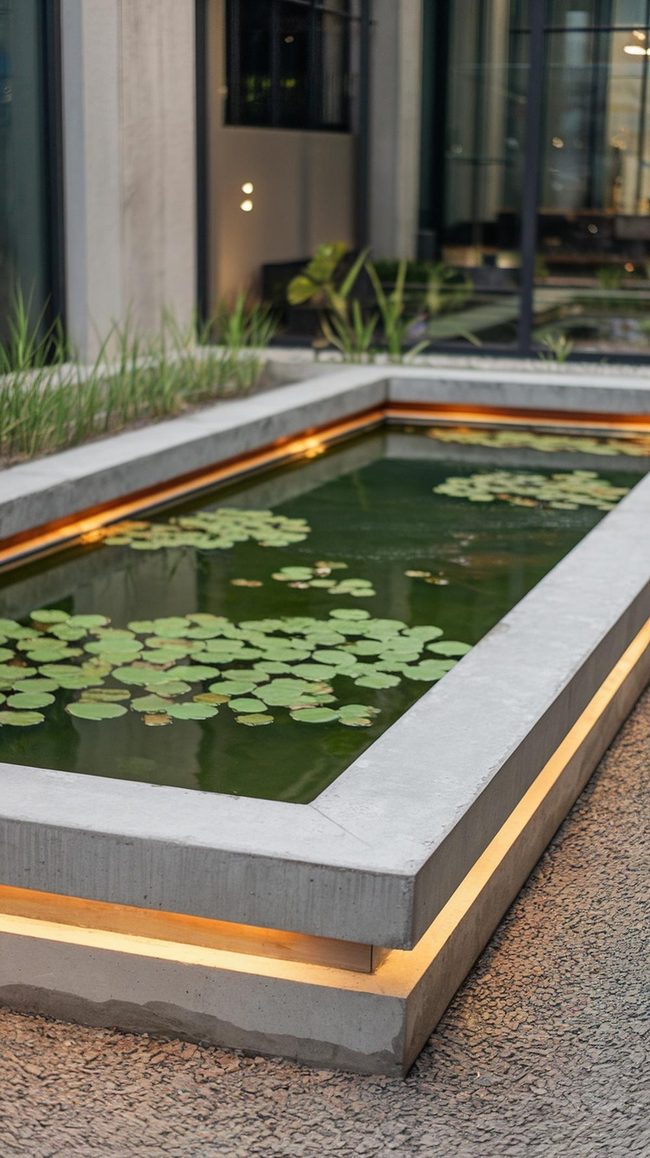 Industrial Concrete Pond with Smart Lighting