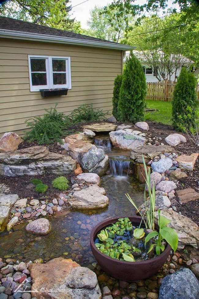Cascading Water With Smooth Stones