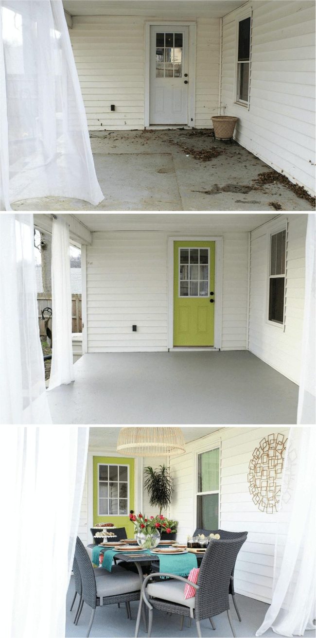 Oversized Cushions And Potted Plants Porch