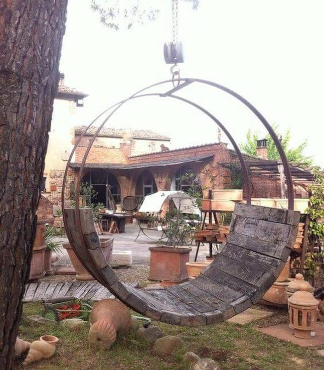 Wooden Circle Swing Outdoor Statement
