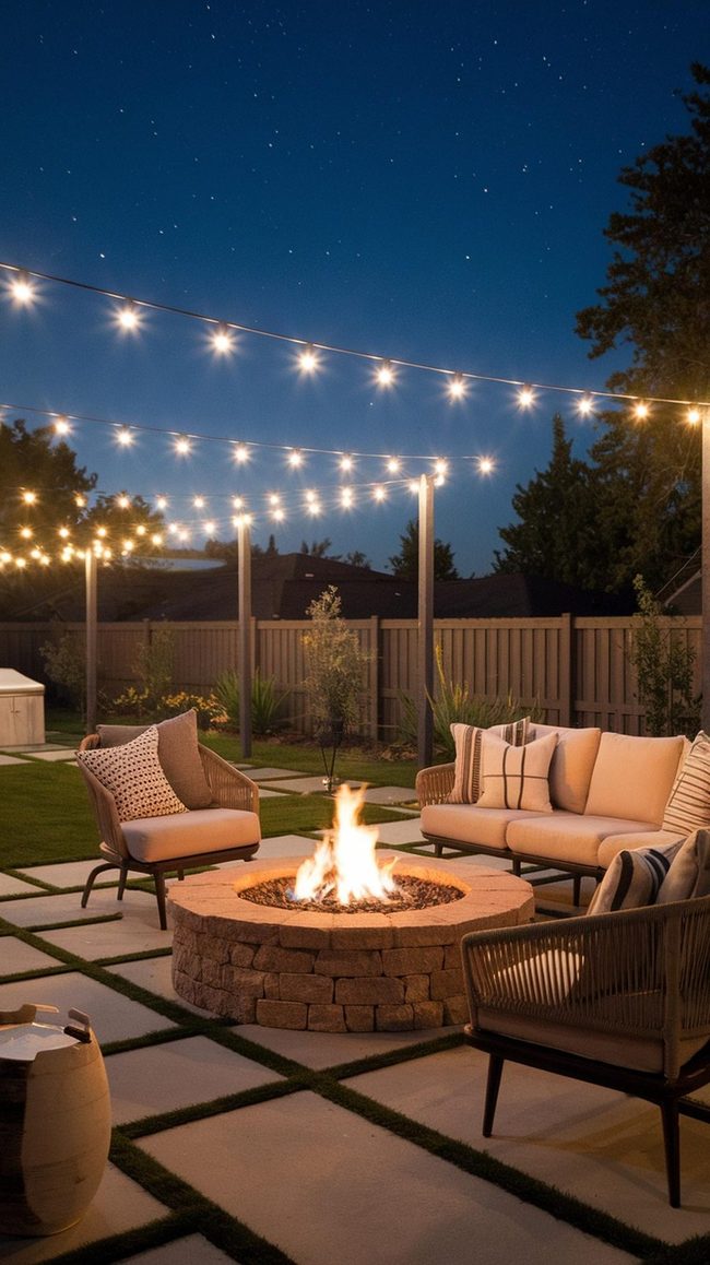 Cozy Backyard Fire Pit Seating Ideas