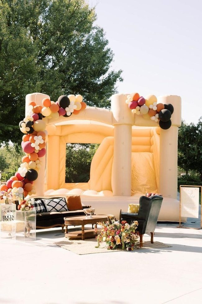 Yellow Bounce House Party Centerpiece