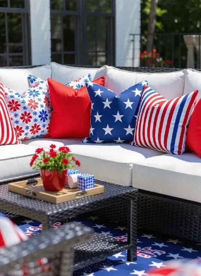 Red White Blue Patio Lights