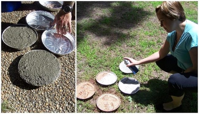 Painted Concrete Garden Stones
