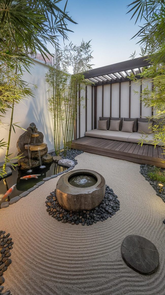 Sand Patterns and Peaceful Stones