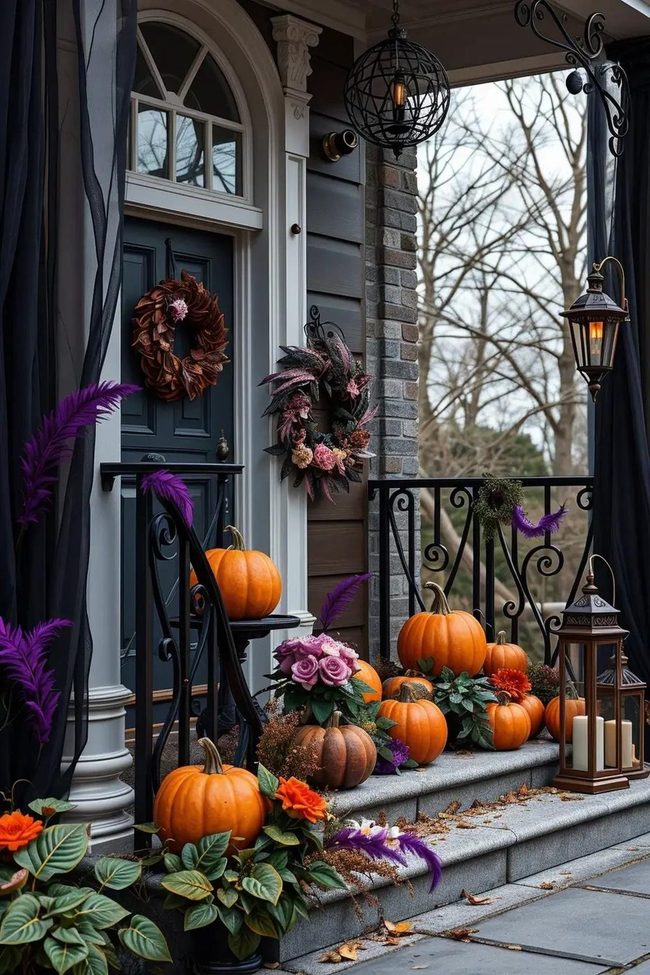 Purple and Rust Porch Elegance