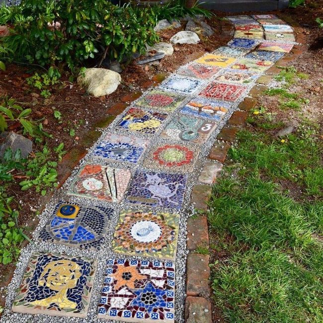 Broken Tile Mosaic Pathways