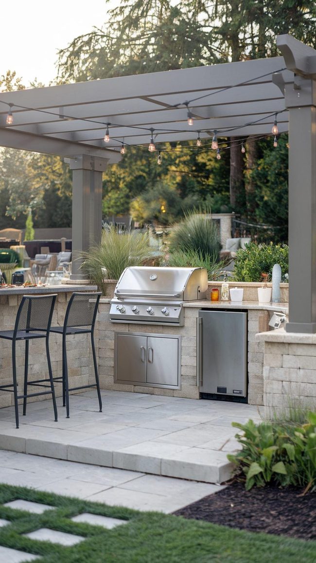 Backyard Kitchen Island Entertainment