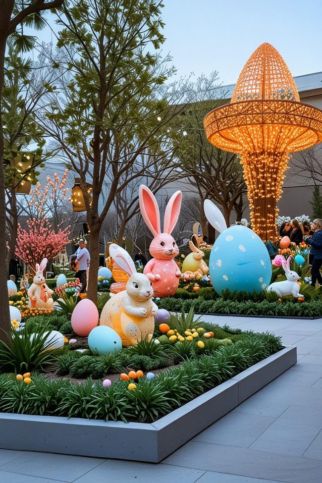 Oversized Easter Sculptures Transform Public Terraces
