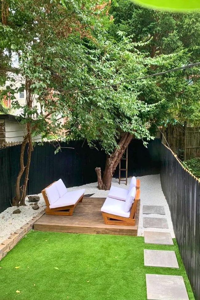 Black Fence Brooklyn Backyard