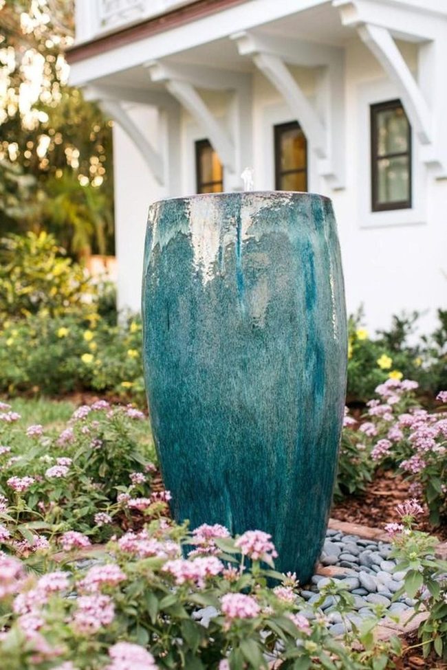 Blue Ceramic Fountain Garden Oasis