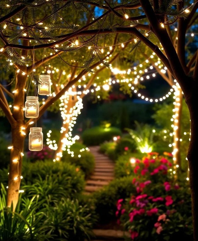 Golden String Fixtures Exterior Glow