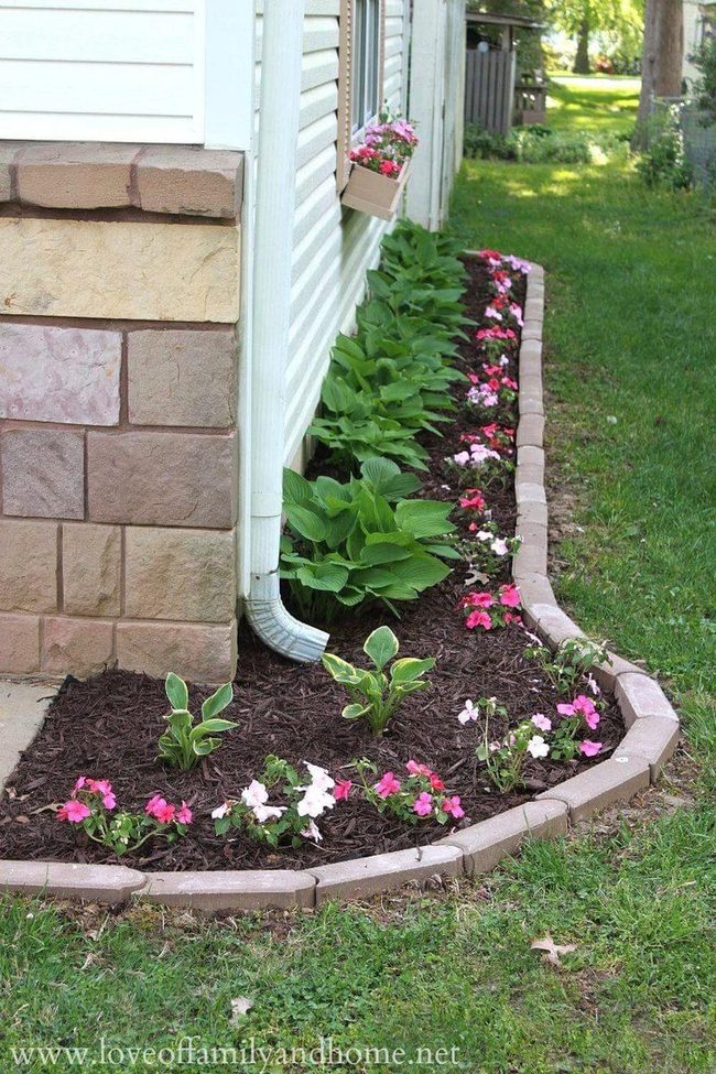 Brick Pavers Frame Colorful Blooms