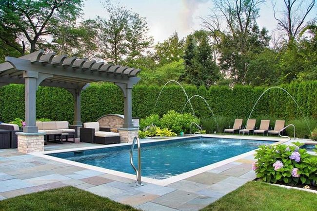 Green Walls Poolside Paradise