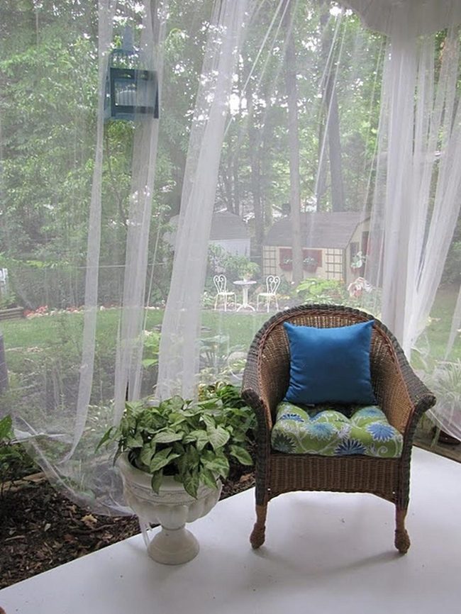 Wicker Chair With Colorful Cushions