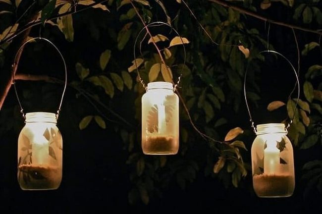Frosted Glass Garden Luminaries