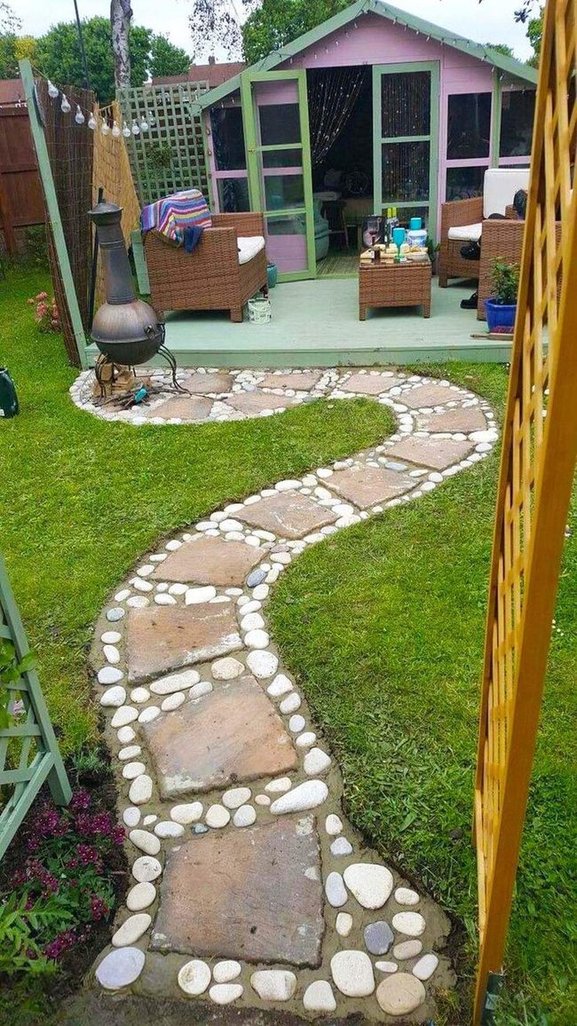 Winding Stone Path To Gazebo