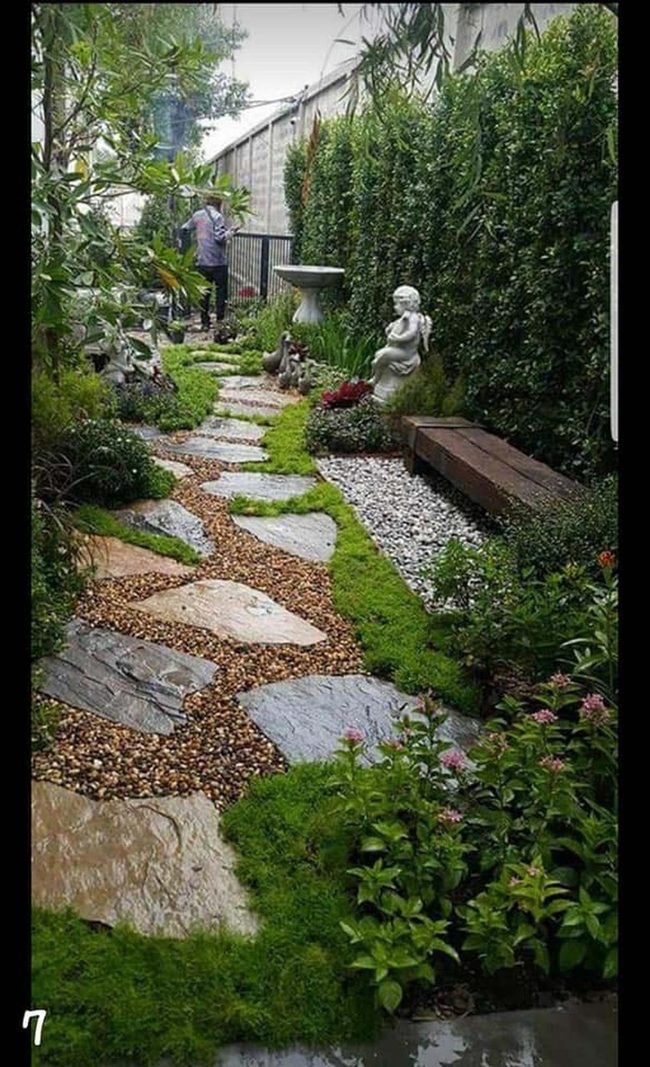 Quiet Corner Bench With Gravel