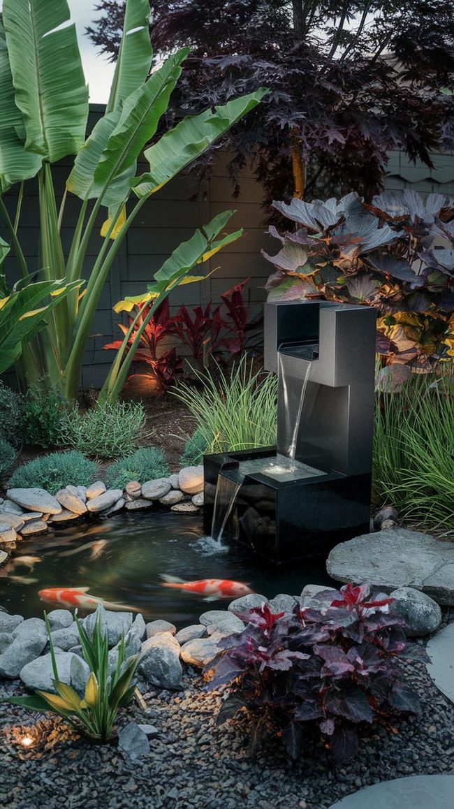 Koi Pond Waterfall Escape