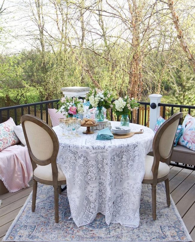 Lace-Draped Breakfast Table With Morning Light