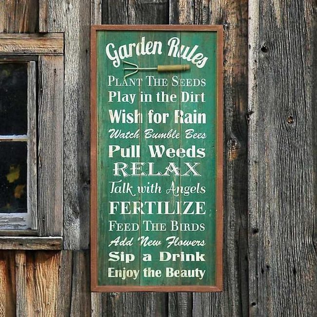 Bright Green Garden Rules For Kids