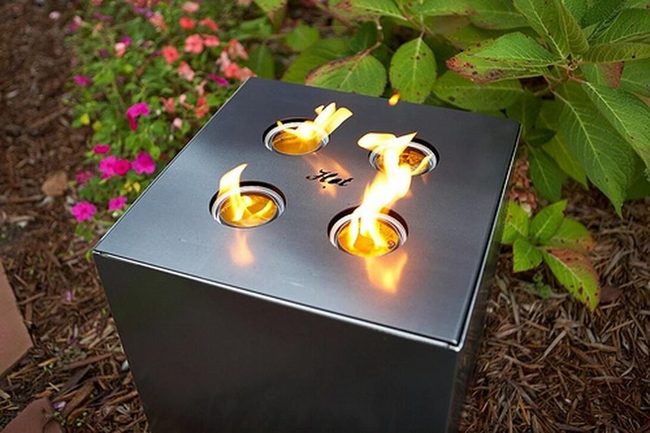 Black Metal Fire Pit Glow