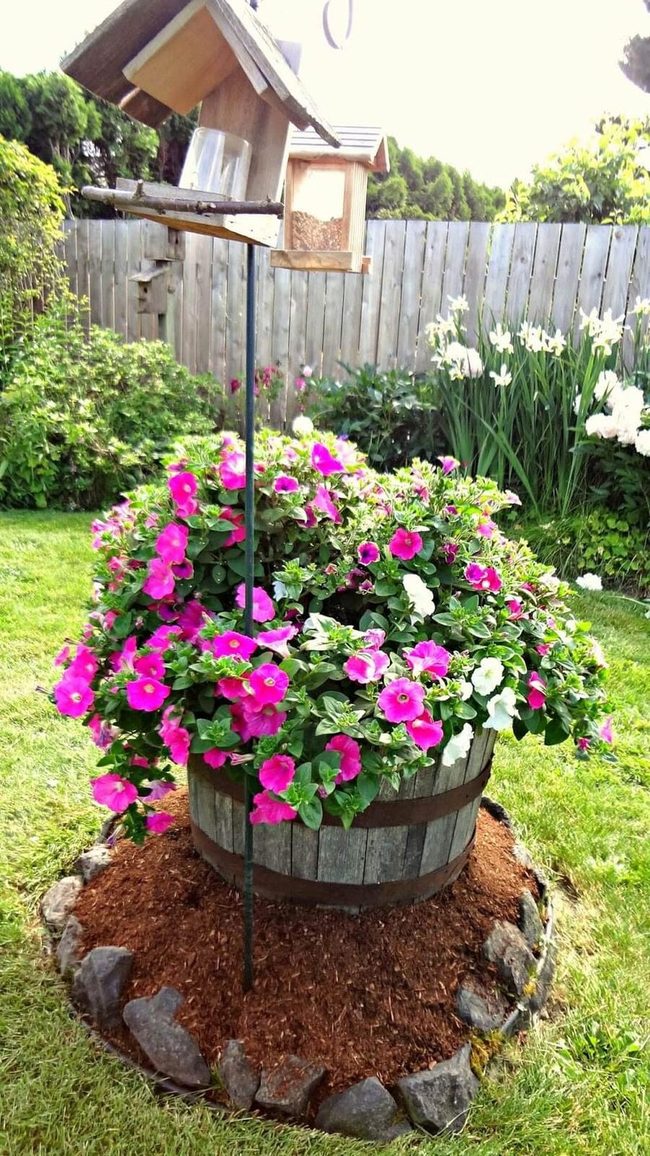 Weathered Barrel Planters, Practical Garden Style