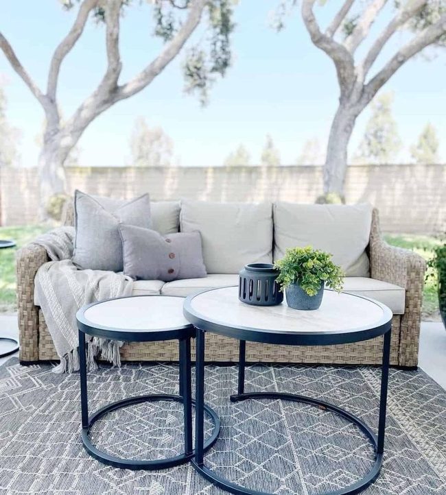 Geometric Rugs Meet Rattan Comfort