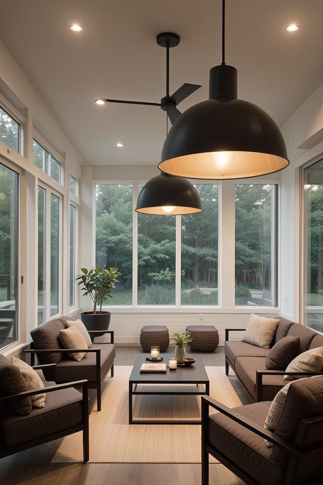 Geometric Chromelic Pendants Over Porch