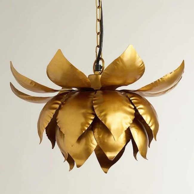 Golden Metal Flower Pendant Light