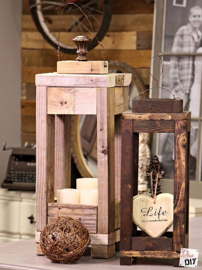 Wood Scrap Garden Lanterns