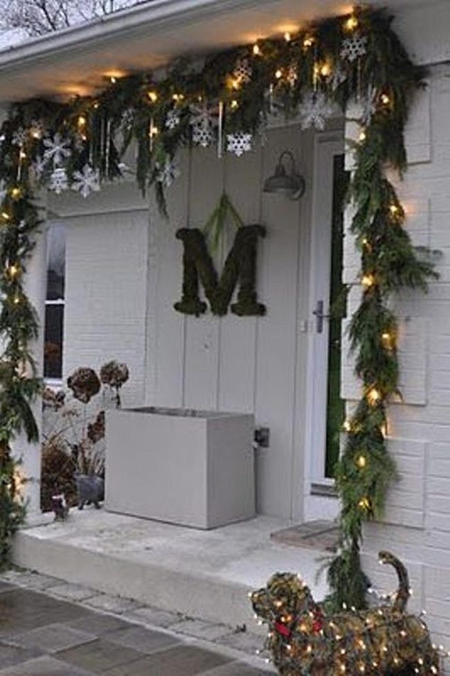 Monogrammed Greenery Entrance Holiday