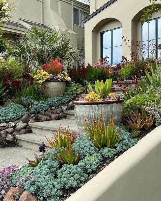 Oversized Planters Lush Succulent Display