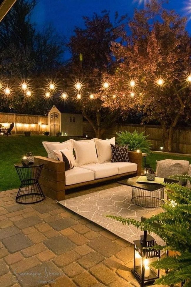 Green Patio Furniture And Plants