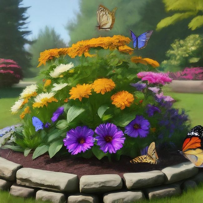Stone-Edged Flower Beds For Small Spaces