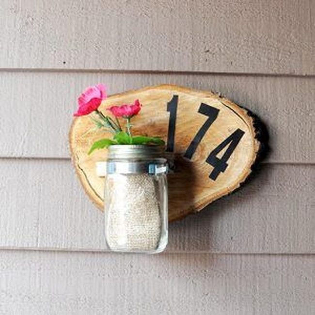 Natural Wood House Number Display