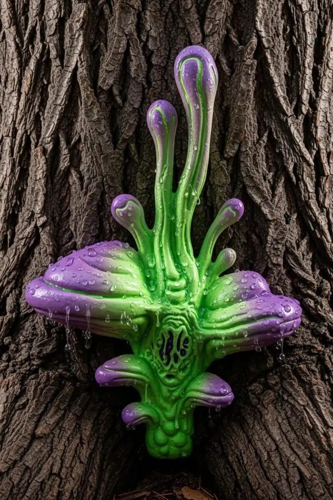 Lime Green Alien Fungal Shelf