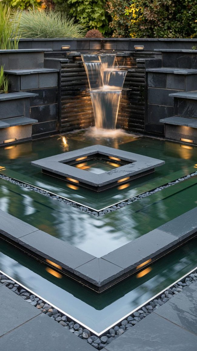 Cascading Black Slate Ponds