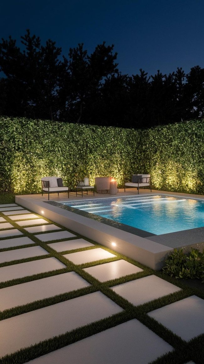 Led-Lit Geometric Backyard Zones