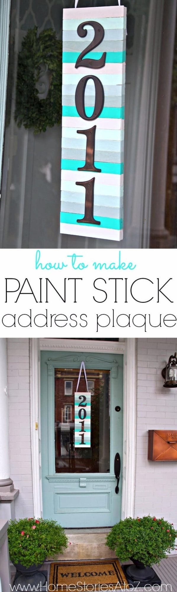Bold Teal Address Plaque Statement