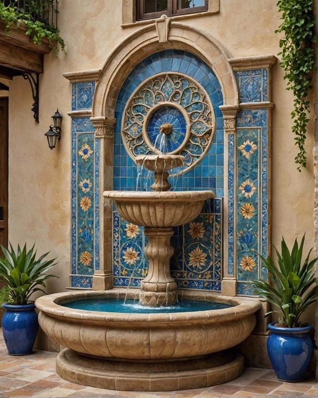 Hand-Painted Tile Cascade