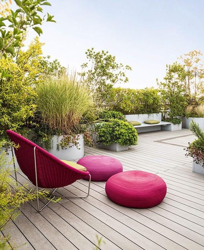 Bright Pink Seating In Natural Light