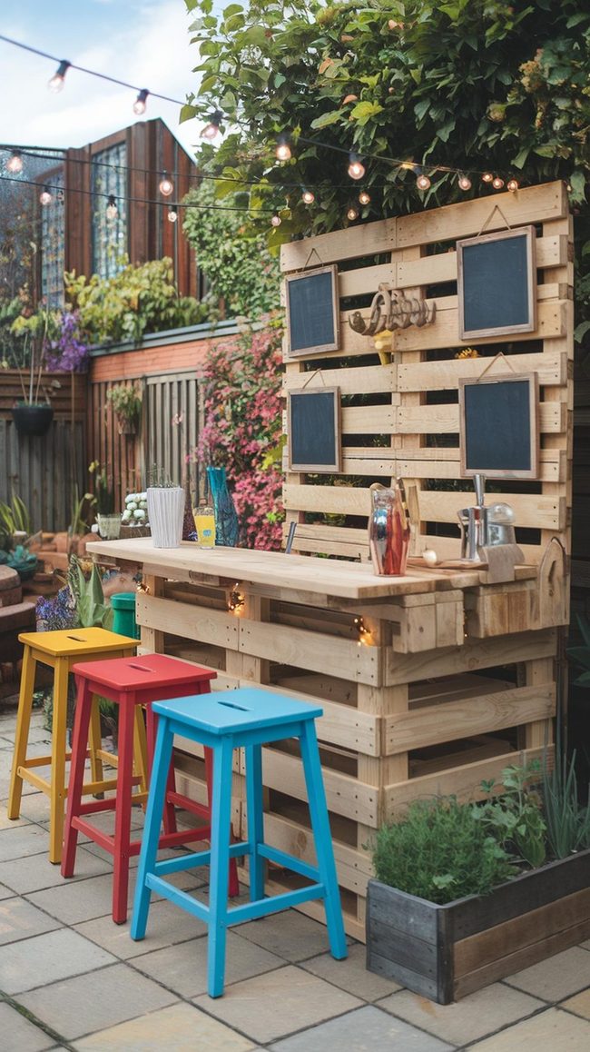 Premium Hardwood Pallet Backyard Bar