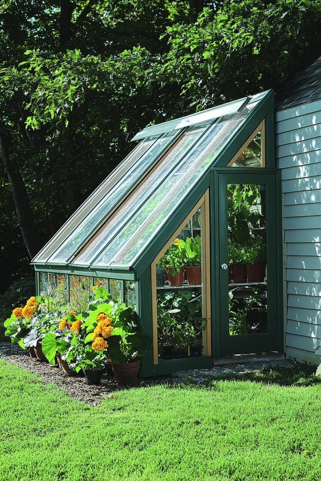 Attached Greenhouse Enhances Shed Space