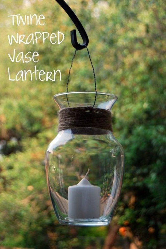 Twine Wrapped Glass Lanterns