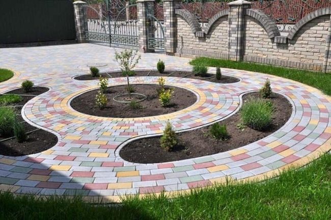 Colorful Brick Mosaic Patio